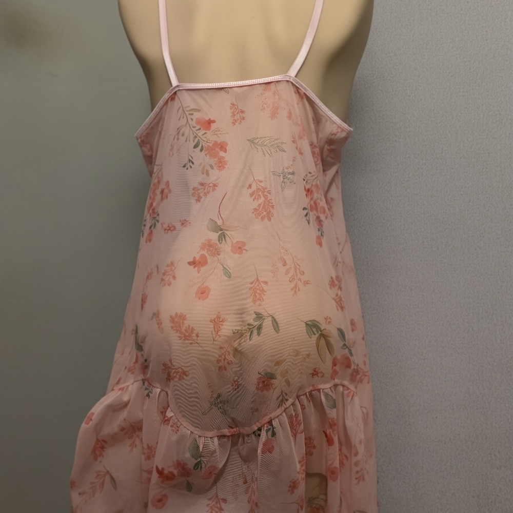 Floral Pink Ruffle Lingrie - Picture 2 of 2